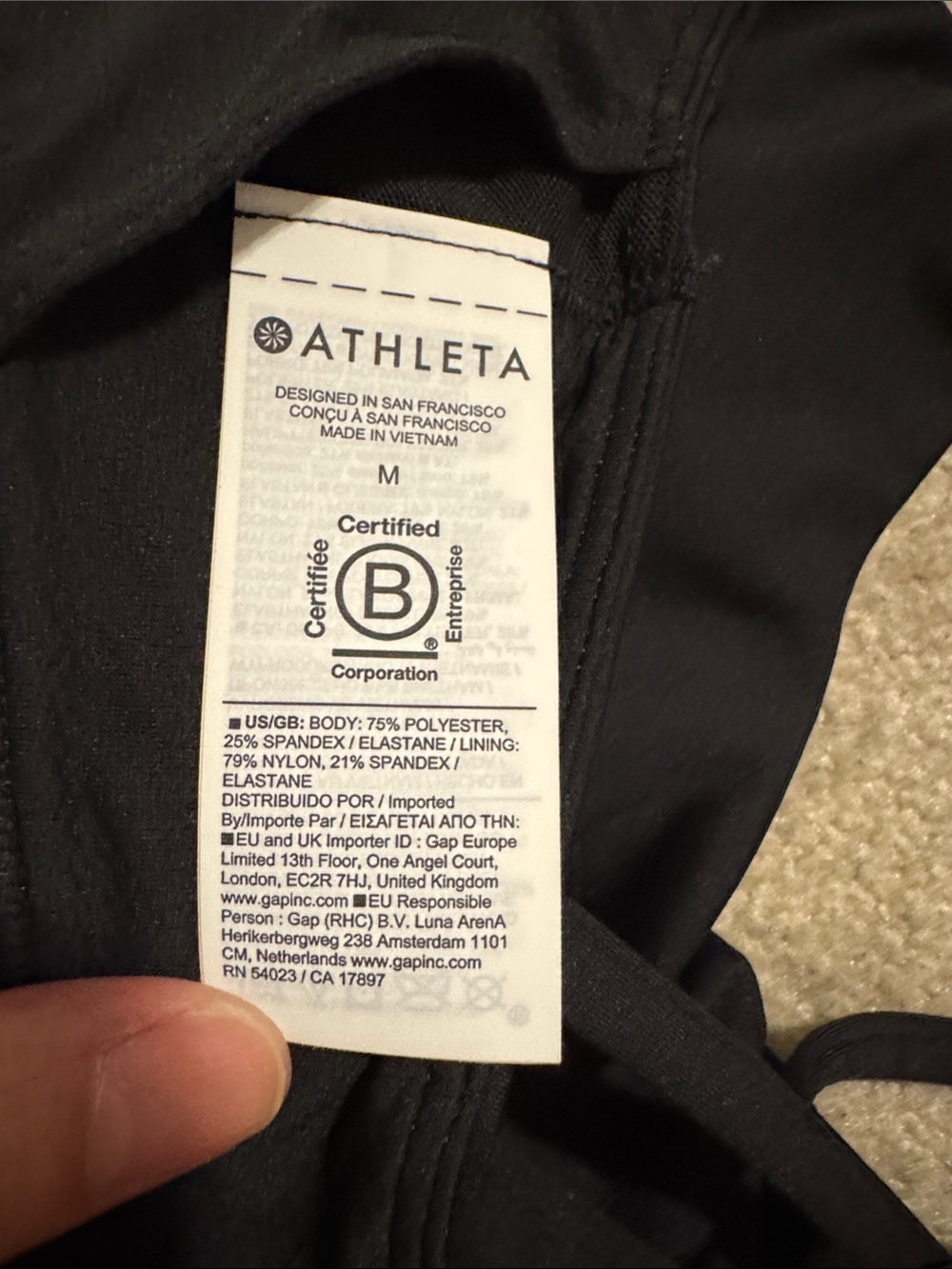 Athleta Train Free Sports Bra A-C Black Padded Workout Gym 2025-Medium - Picture 7 of 8